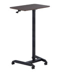 Smooth Rolling Mobile Laptop Cart With Height Adjustable Desk On Wheels For Home Office And Living Room Use, compact wooden top.