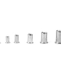 Rivet Nut Set 150 Pcs Stainless Steel 304 M3 To M10 Fastening Hardware Kit in six sizes displayed in a row