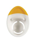 Top view of 3 In 1 Egg Separator With Raised Edge And Non Slip Grip For Easy Cracking No Mess Drips Keeps Shells Out Of Batter Fits Any Bowl