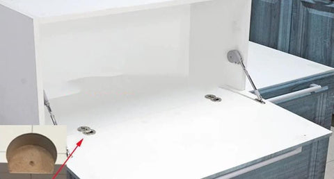 Two Piece 90 Degree Adjustable Concealed Cabinet Door Hinge Set For Table Drop Down And Flush Mount Zinc Alloy Construction