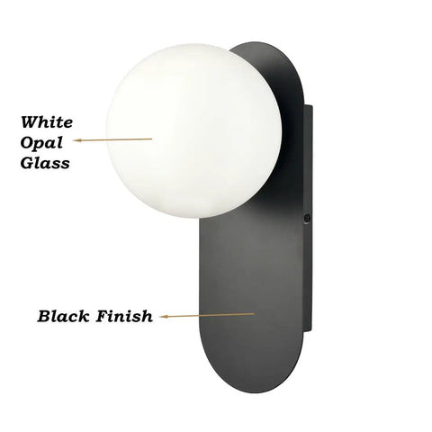 Modern Brass Wall Sconce With White Opal Glass Globe Dope Minimalist Wall Light Fixture For Living Room Or Hallway Rustic Yet Contemporary Look Easy Mount Durable Brass Base Subtle Ambient Glow