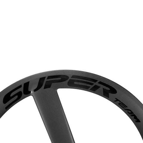 Full Carbon Tri Spoke 700C Clincher Wheelset For Fixie Rigs Lightweight Aero Front Wheel For Speed Smooth Ride And Fatigue Reduction