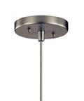 Brushed nickel ceiling mount of Avery 9.75 Inch One Light Mini Pendant With Clear Seeded Glass In Brushed Nickel Finish