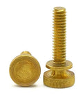 Knurled Head Thumb Screws Solid Brass 8-32 Thread Three Eighths Inch Long Right Hand Gold Finish DIY Ready Gear Pack Of 25
