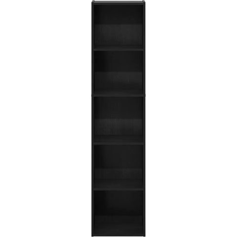 Open Shelf Bookcase For Living Room, Bedroom, And Home Office With Easy Assembly and no fuss setup, sleek black design