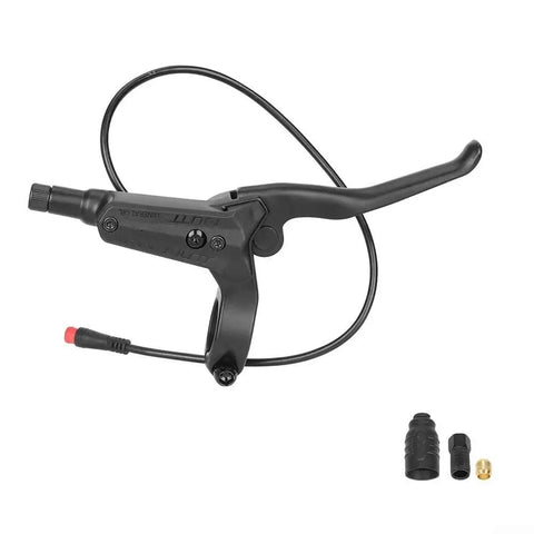 Metal E Bike Brake Lever For Nutt Brake Handles with cable, bar mount and connectors for electric scooters and folding bicycles.