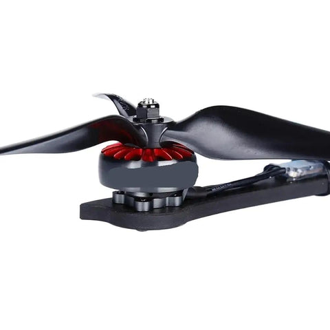 Dope High Performance Brushless FPV Drone Motor With 1300KV, 1700KV, 1800KV, And 2200KV Options, 2-6S Compatible, mounted on drone arm