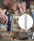 Man using a drill with inset of a 72 Pack 3 Mm Hardened Bearing Steel Alignment Pin for engineering and machinery assembly display.