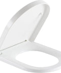 D Shape Toilet Seat With Soft Close Quick Release For Easy Clean Design Adjustable Length Fits Standard Toilets Non Slip Bumpers White
