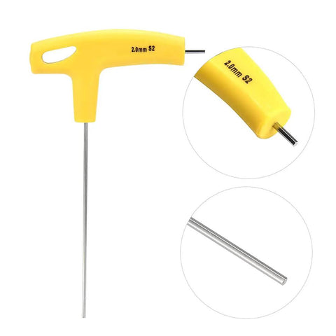 Premium Professional S2 Alloy Steel T Handle Hex Wrench Set H20 With 100mm L Shaped Hex Key Tool Kit For Auto Repair Electronics Assembly And DIY Projects Tough High Performance Gear, 2.0mm S2 T-handle hex key
