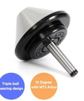Bull Nose Live Center MT2 Morse Taper For Lathe 4.66 Inch Diameter 120mm 75 Degree shown with triple ball bearing design