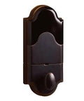 Heavy Duty Residential Deadbolt With Sleek Turn Lever And Reinforced Strike Plate For Rock Solid Front Door Security mounted on a wall.