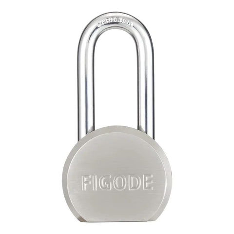 Beefy High Security Heavy Duty Solid Steel Keyed Alike Padlocks Chrome Plated With 2.2 Inch Hardened Steel Shackle front view