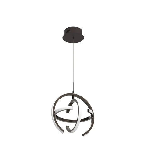Matte Black Pendant Light Fixture For Kitchen Island LED Chandelier with circular design hanging from ceiling