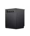 Hassle Free Countertop Dishwasher With Built In Mount Fully Automatic Large Capacity Desktop Washer Hot Air Dry Cabinet in black color.