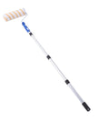 Kickass Drywall Finishing Kit With No Sweat Paint Roller, Stainless Steel Scraper And J Trowel, Flexible Putty Brush, Heavy Duty Mud Pan Plus Telescoping Extension Pole For Smooth Interior Walls - Telescoping paint roller with aluminum pole.