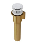 Slick Click Clack Push Drain For Tub Without Overflow Hole Heavy Duty Polished Chrome Finishing smooth press action fixture.