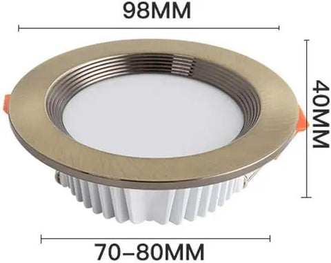 DJVHSRI Recessed Lighting Housing Trim Kits Round Downlight Recessed Ceiling Light Fixture 75Mm Cut Hole LED light, 98Mm diameter.