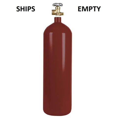 60 Cu Ft Steel Argon Gas Cylinder With CGA580 Multi-Gas Valve For Welding And Fabrication displayed, ships empty