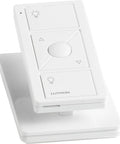 Pico Remote For Caseta Smart Dimmer Switch Three Button Control With Raise Lower And Preset Lighting Level, tabletop view