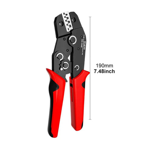 No Sweat Ratcheting Wire Crimping Tool With Auto Release Handle And Chrome Moly Jaws for connecting terminals, 190mm long