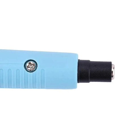 Close-up of Needle Type Electric Hot Wire Foam Cutter Pen For Precise DIY Art Models And Craft Projects, power connector detail