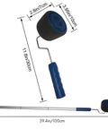 Score A Pro Finish On Walls With This 8 Piece Multifunctional Paint Roller Corner Brush Kit featuring a blue roller and grippy handle.