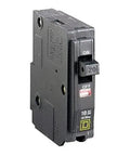 QO120 Plug In Mount Miniature Circuit Breaker 1 Pole 20 Amp 120 240 Volt AC Visi Trip Indicator, front view
