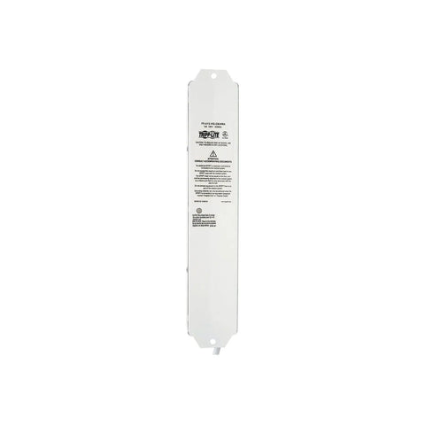 Back view of Medical Grade Power Strip Go-To For Patient Care Vicinity with UL 1363A white casing and safety labels visible.