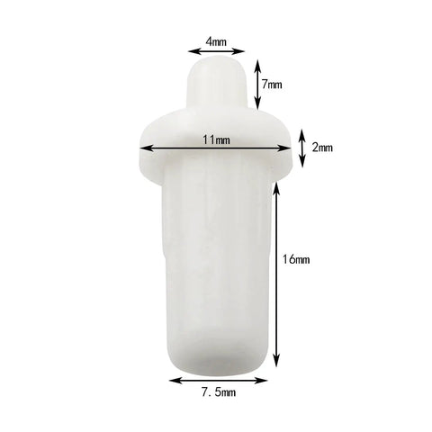 Heavy Duty 20 Pack Cabinet Door Repair Pins With Spring Loaded Damper Design For Smooth Shutter Hinge Replacement Plastic Furniture Fittings At 25Mm Length And 7.5Mm Diameter In Clean White Finish shown with dimensions.