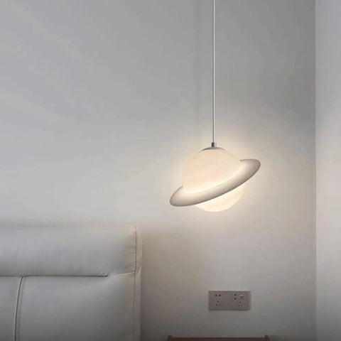 Room Pendant Lamp With Acrylic Saturn Design, Kid Friendly Princess Style Suspension Light For Kids Room, E27 Socket, Max 60W