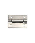 Front view: stainless steel flat torque hinge with four mounting holes (two per plate)