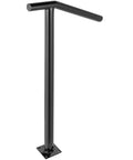 Rock Solid Heavy Duty Outside Step Railing With Matte Black Powder Coat Finish And 330 Lbs Load Rating, showing a single aluminum post for stair use.