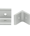 Front and side view of heavy duty inside corner brackets for 3030 aluminum extrusion profiles, 30x30x26mm, rust-resistant aluminum alloy.