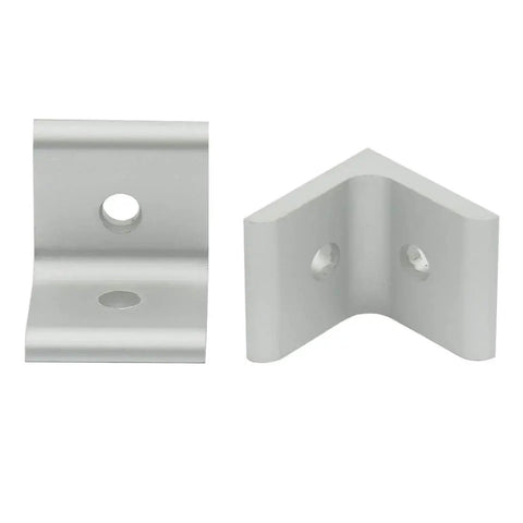 Front and side view of heavy duty inside corner brackets for 3030 aluminum extrusion profiles, 30x30x26mm, rust-resistant aluminum alloy.