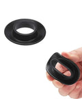 Person holding black 4 Pack Kayak Paddle Drip Rings Anti Slip Stop Collars For Kayaks Canoes And Fishing Boats, showing flexible rubber material.