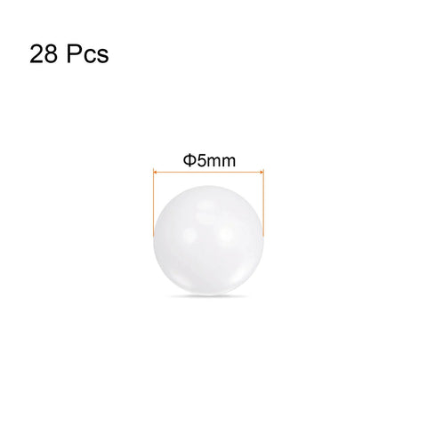 White zirconia ceramic bearing ball, 5 mm diameter; 28 pcs set