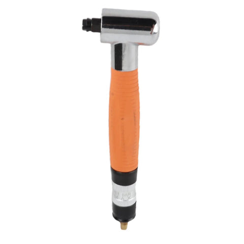 Lightweight Pneumatic Pencil Die Grinder Right Angle 90 Degrees Air Powered High Velocity Double Bearing Precision Grinder And Polisher Zero Drama Snappy Action with orange rubber grip.