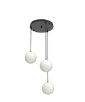 Globe Pendant Light for Kitchen Island 3 Light Milk Glass White Frosted Sphere Ceiling Fixture Hanging Lamp Dining Room Bedroom Modern Minimalist Dope Glow 6 Inch, featuring 3 frosted orbs.