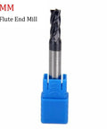 Solid carbide end mill, 6mm, 4-flute, AlTiN coated, in blue plastic holder