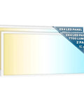 Premium 2 Pack Led Ceiling Panels 2x4 Flush Mount Light Fixtures With Triple CCT Adjustable Color Temperature And Smooth Zero To Ten Dimming with blue and yellow color temp.