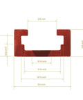 Cross-section dimensions of 36 Inch Double Cut Universal T Track With Wood Screws 2 Pack For Drawer Cabinet And Workshop Projects