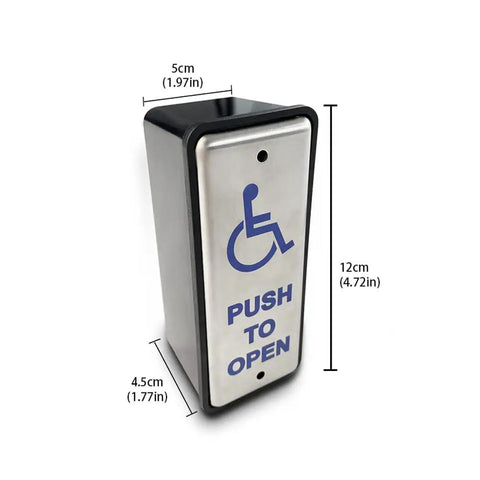 Stainless Steel Narrow Wired Handicapped Push Button For Automatic Door Opener, Built To Last, Dustproof And Easy To Clean