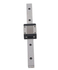 Compact Linear Rail System with 15mm guideway for precision motion, 200mm length, seen from top view