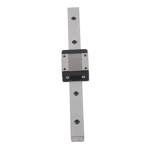 Compact Linear Rail System with 15mm guideway for precision motion, 200mm length, seen from top view