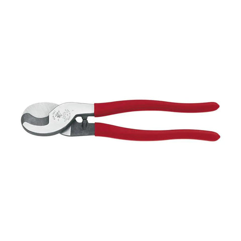 Beefy Heavy Duty Cable Cutter For Aluminum, Copper And Communications Cable With One-Hand Operation, beveled jaws, red handles