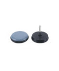 Nail On Wool Felt Furniture Glides For Chairs And Tables 0.75 X 0.26 Inch Black Floor Protectors, showing top and nail view, 8 pack