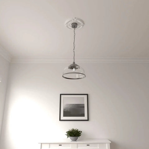 Attica Ceiling Medallion Twelve And Three Quarters Inch Outside Diameter, Three And A Half Inch Inner Opening, Half Inch Projection Canopy