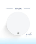 Wireless Glass Break Sensor measuring 4.13 inches diameter and 0.9 inches depth for effective home security alerts.