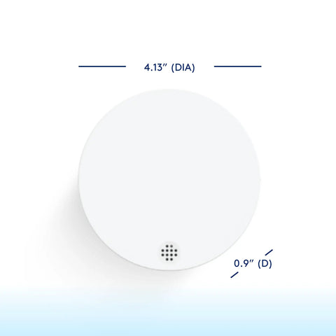 Wireless Glass Break Sensor measuring 4.13 inches diameter and 0.9 inches depth for effective home security alerts.